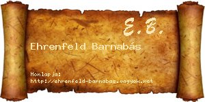 Ehrenfeld Barnabás névjegykártya